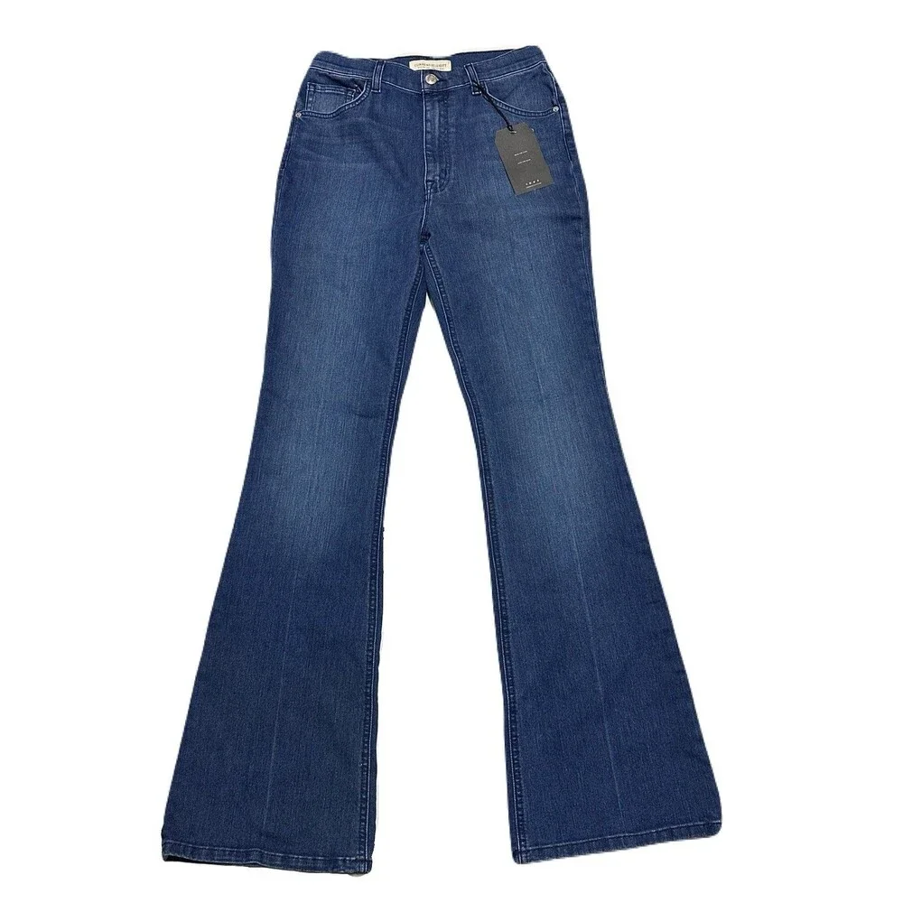 NEW Current/Elliott Womens Size 29 Side Street High Rise Flare Medium Wash Jeans